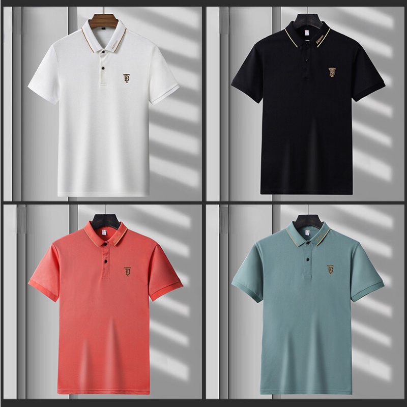 [Ready Stock] POLO Mùa hè T-shirt. Người đàn ông POLO áo cộc tay kinh doanh lớn thước M -5XL thêu thùa nhàn hạ POLO áo khoác thể