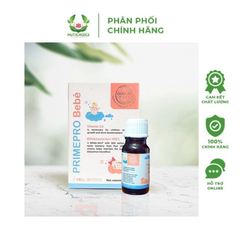 Siro bổ sung lợi khuẩn PrimePRO Bebé giúp bé tiêu hoá khoẻ, hấp thu tốt, phát triển toàn diện, phòng ngừa và giảm dị ứng