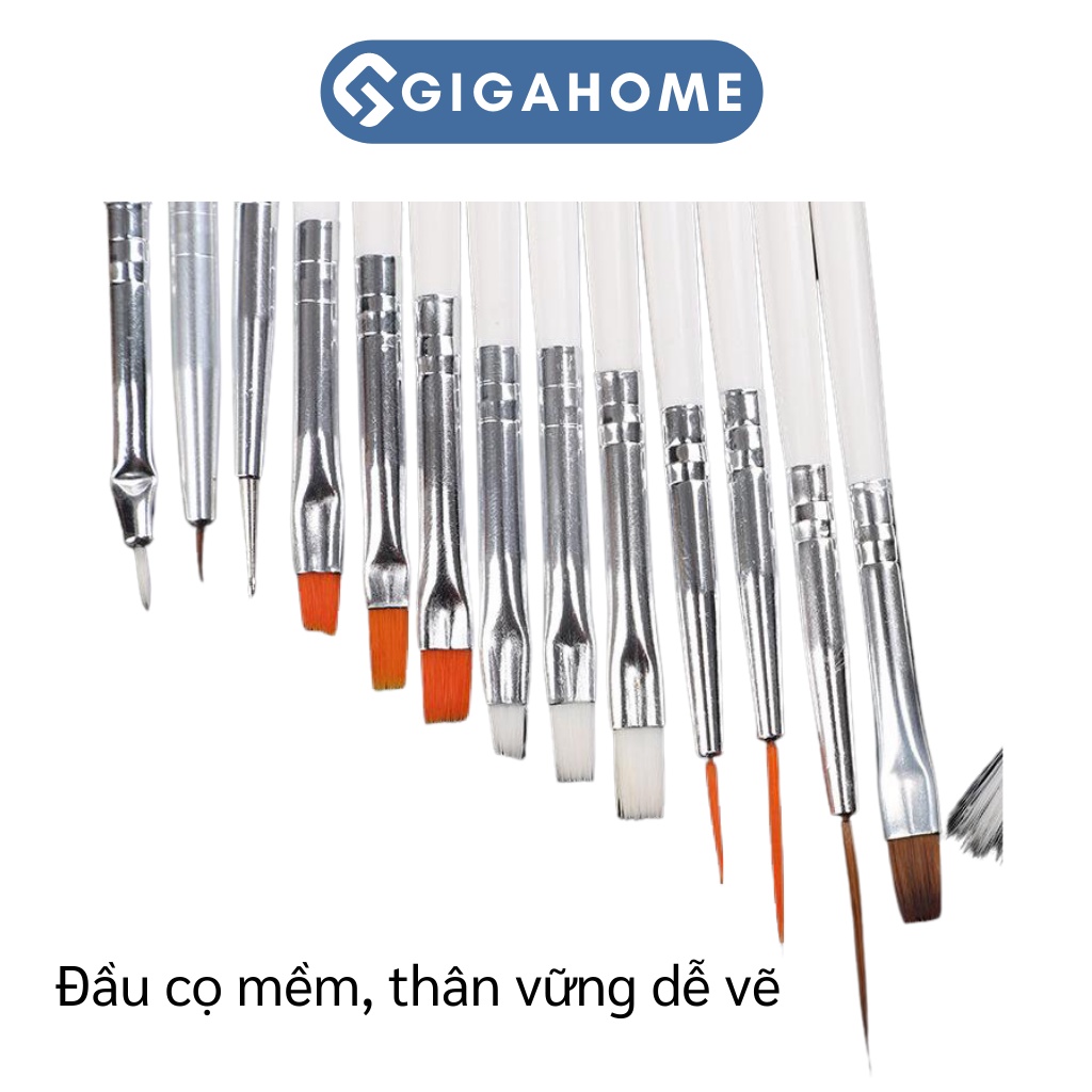 Bộ 15 Cây Cọ Vẽ Móng Nghệ Thuật GIGAHOME Chuyên Nghiệp 6012