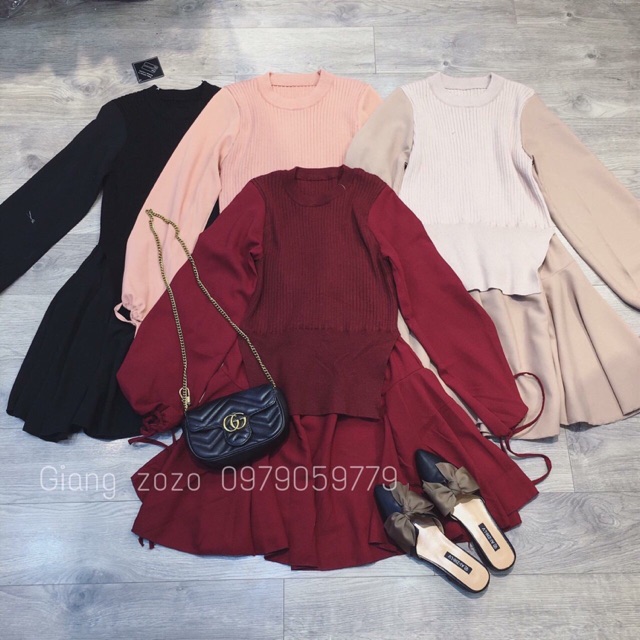 Váy len pha lụa