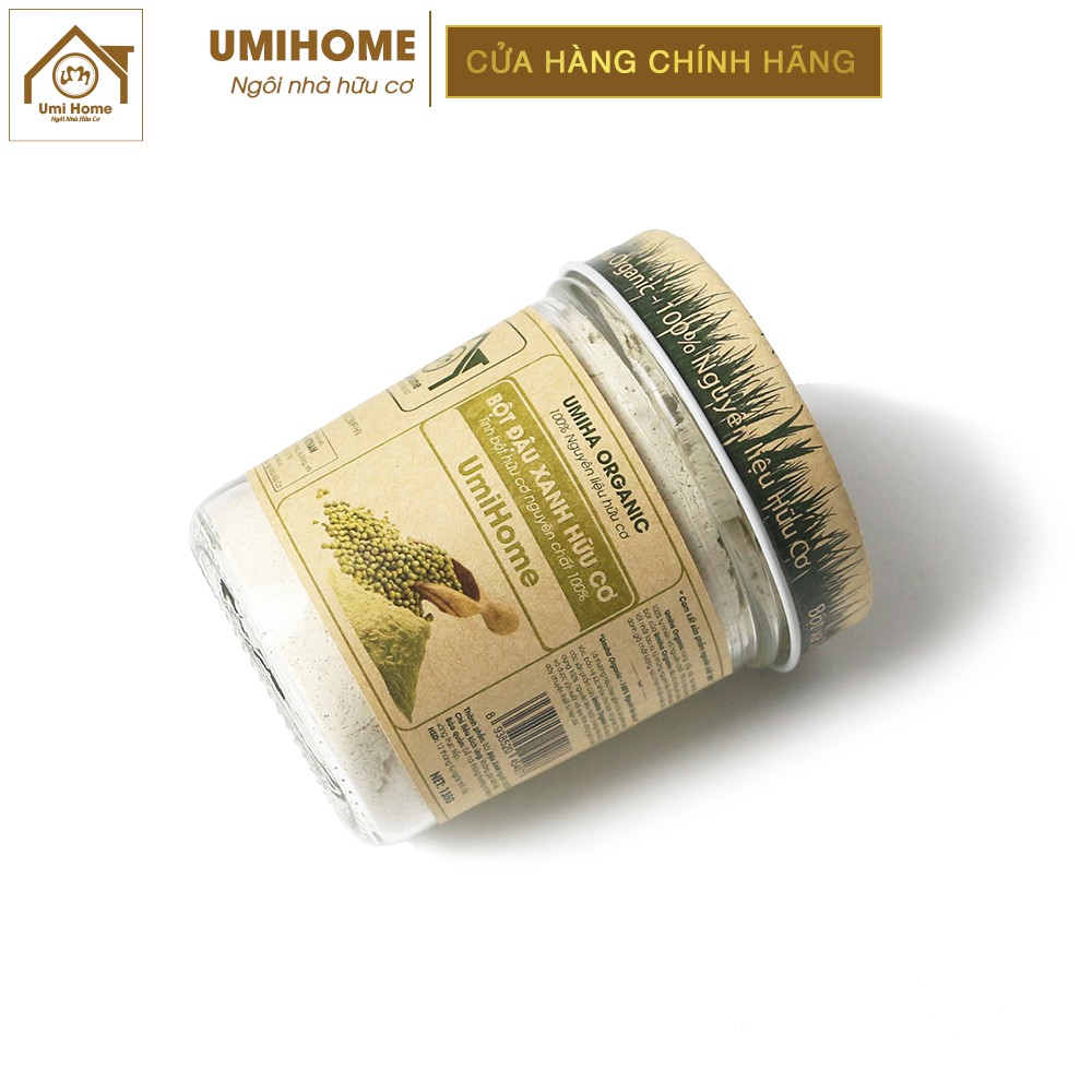 Bột Đậu Xanh hữu cơ UMIHOME nguyên chất 135G | Dùng đắp mặt nạ dưỡng da ngăn ngừa mụn trắng sáng mịn màng