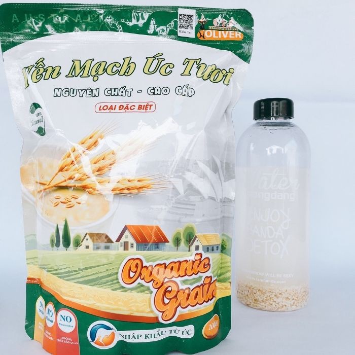 Yến mạch úc tươi ăn liền giảm cân cán vỡ gói 1kg tặng thêm thực đơn yến mạch - YMO