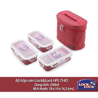 Bộ hộp cơm Lock&Lock HPL754DR (đỏ) - hàng chính hãng