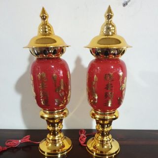 Cặp đèn thờ phú quý ( thân hình bầu ) loại đại