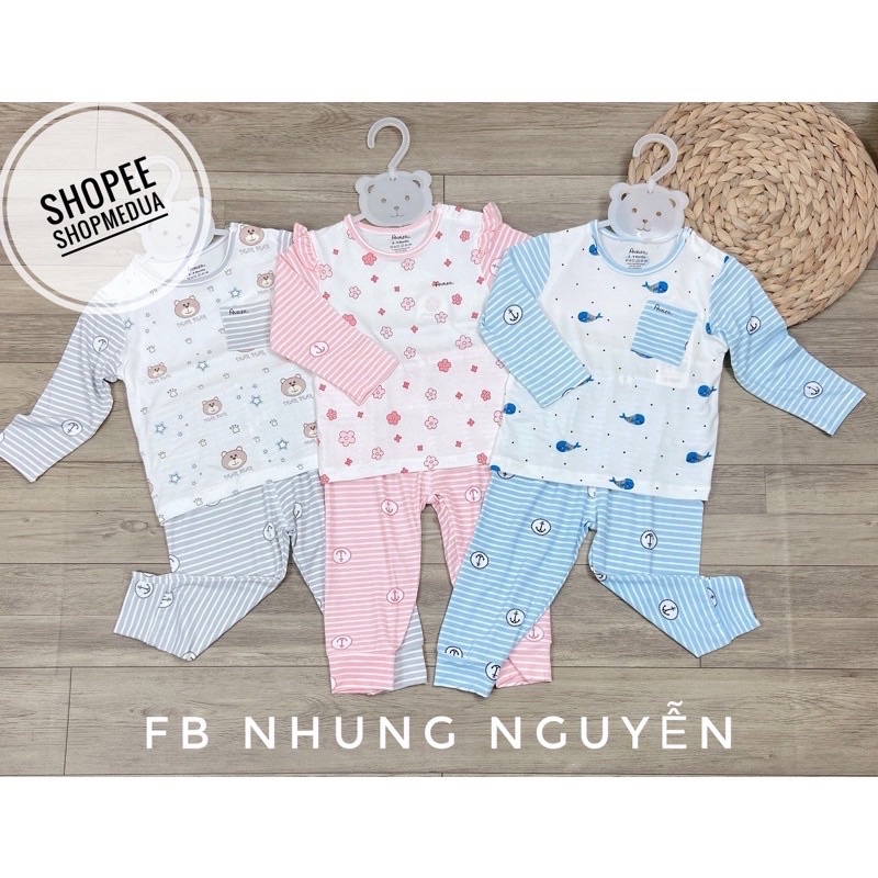 Bộ Avaler cài vai dài tay chất vải sợi tre thoáng mát cho bé