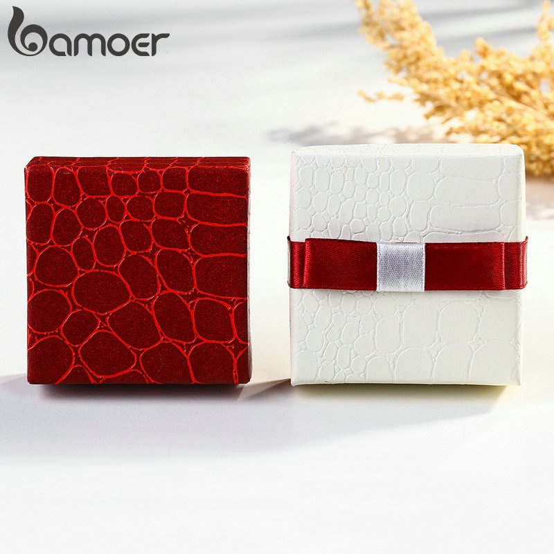 Bộ bao bì bamoer gồm túi nhung + hộp đựng trang sức + vải lau bạc + túi quà đóng gói trang sức