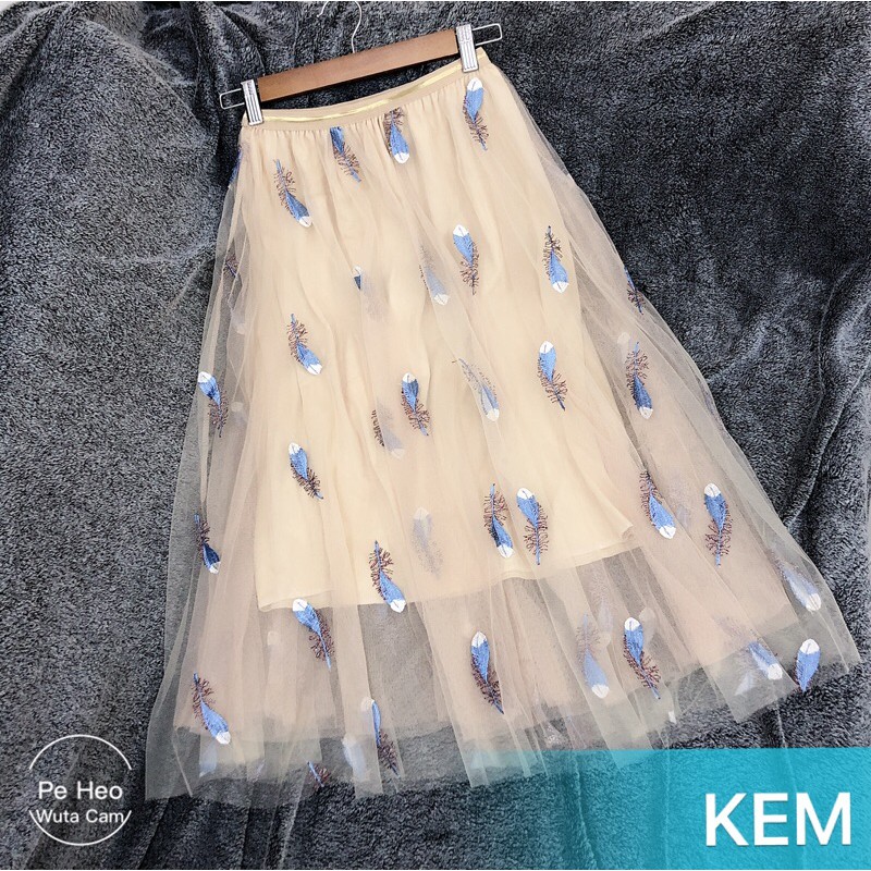 Váy lưới thêu lông công (ảnh thật và video) | BigBuy360 - bigbuy360.vn