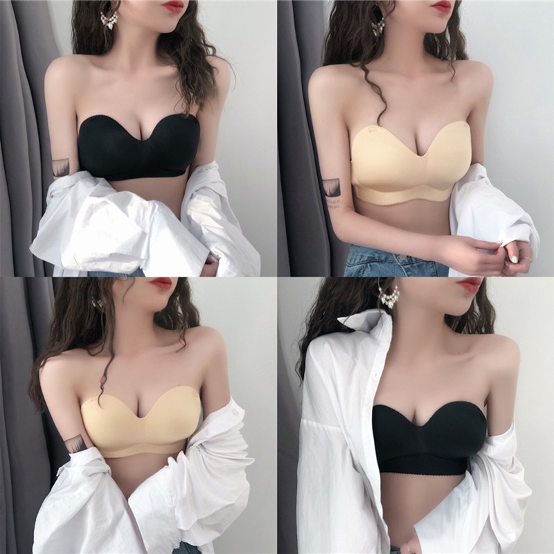 Áo Ngực Không Dây Không Gọng Màu Sắc Trơn Dành Cho Nữ