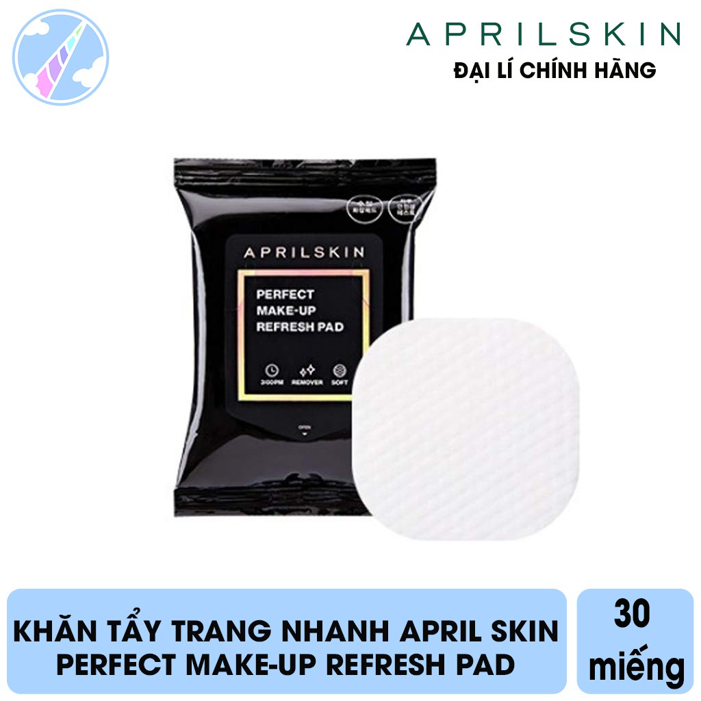 Khăn Tẩy Trang Nhanh April Skin Perfect Make-up Refresh Pad 30 Miếng