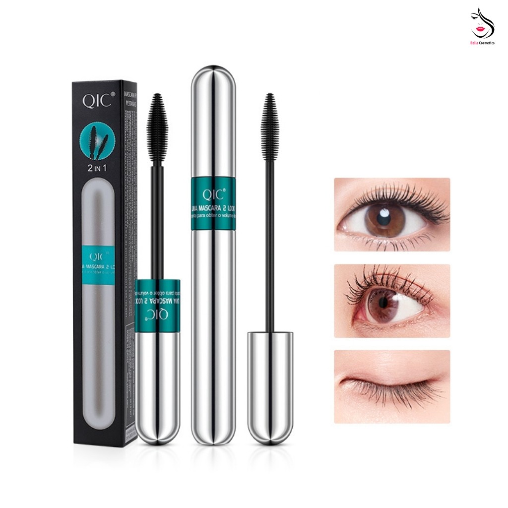 Mascara QIC 4D 2N1 Thiết Kế Hai Đầu Cọ Chống Nước Tự Nhiên