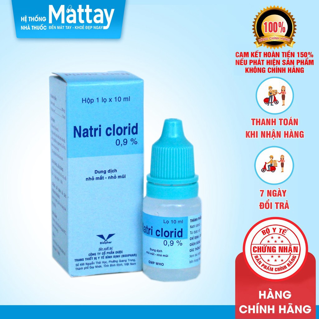 Natri Clorid 0,9% nhỏ mắt mũi  - Bidiphar ( Mát Tay ) ❤️