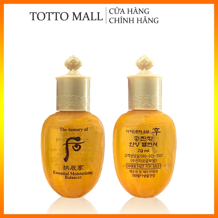 Nước hoa hồng Whoo vàng tái tạo da Essential Moisturizing Balancer 20ml - Nước hoa hồng chống lão hóa Whoo