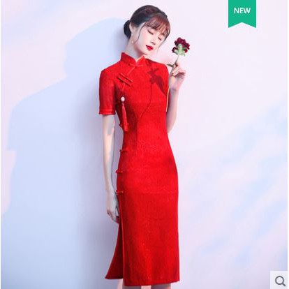 💥 [Order]  Sườn xám dài màu đỏ ngắn + dài tay