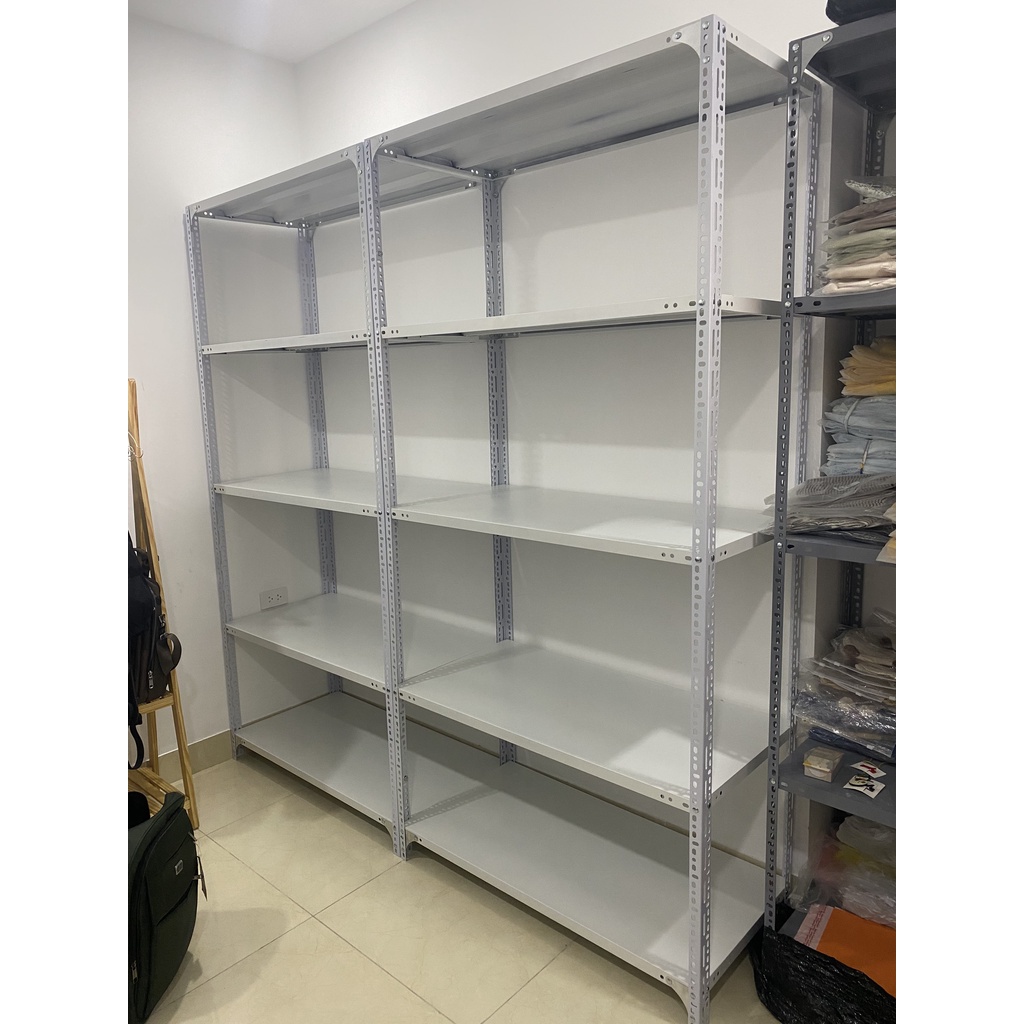 Kệ sắt v lỗ 5 tầng cao 2m x dài 1m x rộng 50cm