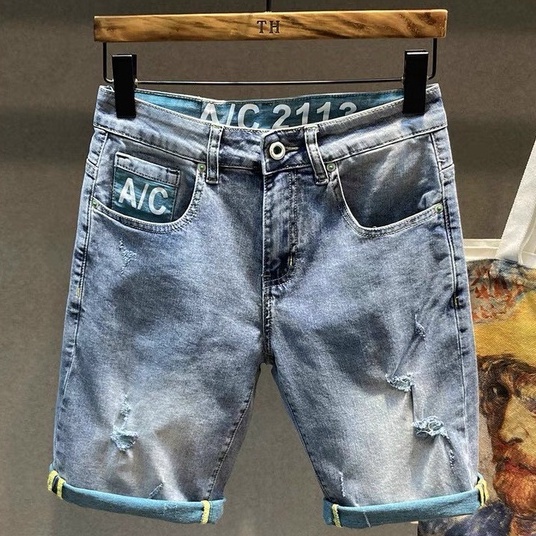 Quần Short Jean Nam Đẹp Chất Bò Co Giãn Cao Cấp, Quần Ngố rách Mẫu Mới Phong Cách Hàn Quốc