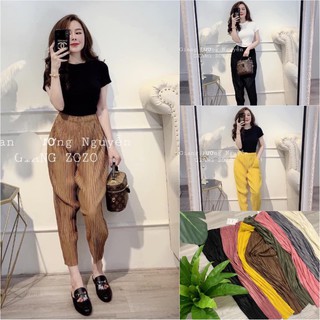 Quần bom nhăn xếp ly Quảng Châu Cao Cấp cho nữ siêu tôn dáng