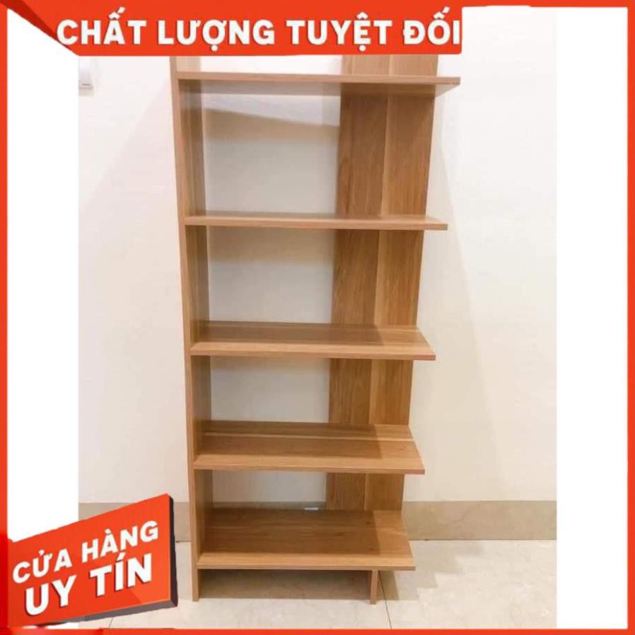 Kệ sách gỗ 5 tầng đa năng bằng gỗ cứng cực đẹp, kệ góc tường gỗ công nghiệp chống ẩm cao cấp