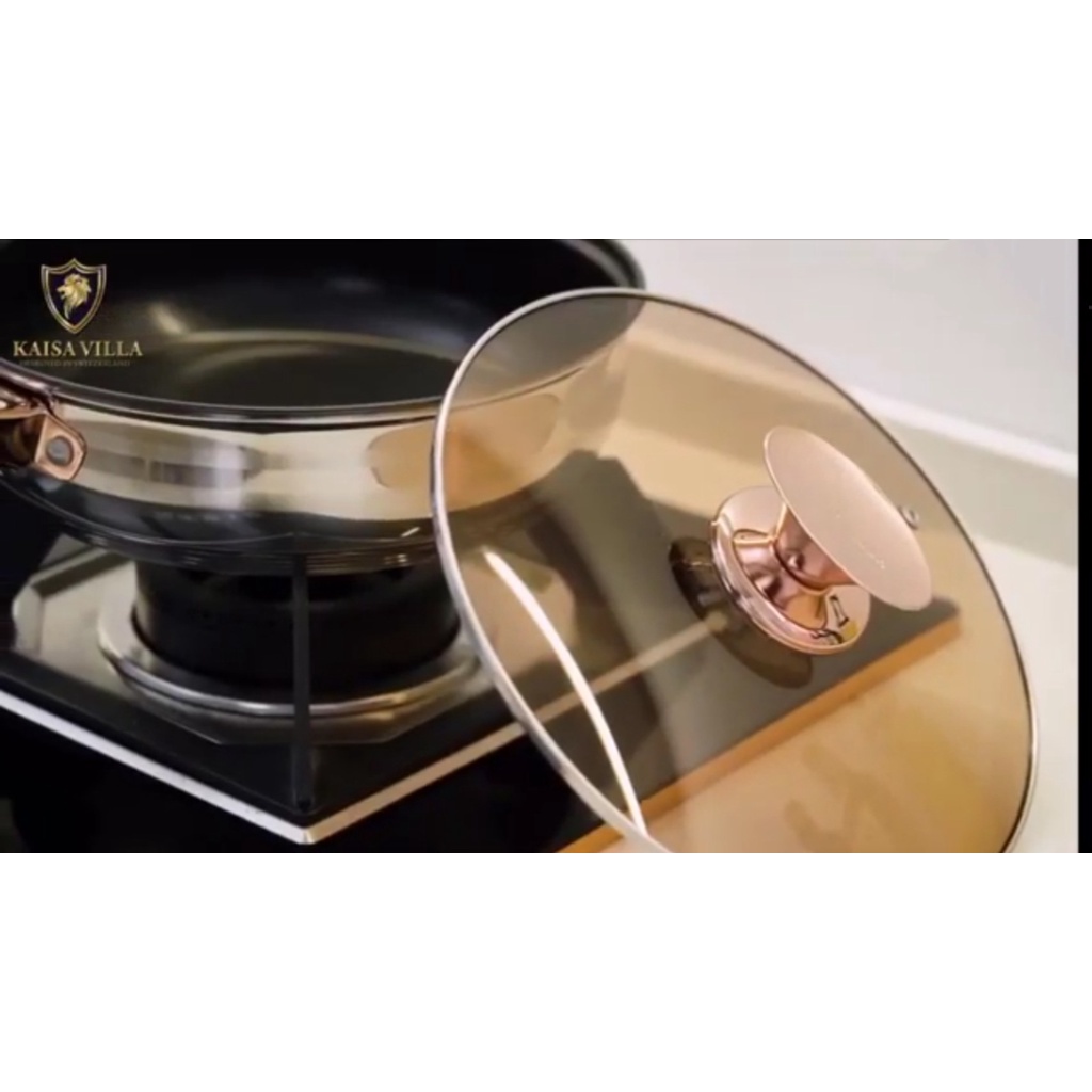 Bộ Nồi Cao Cấp 6 Món 12 Chi Tiết Kaisa Villa KV-6618 (Dùng Cho Mọi Loại Bếp)- Hàng Chính Hãng