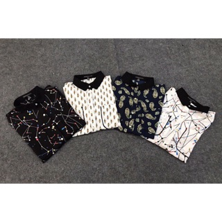 Sơ mi cộc tay hoạ tiết (4 màu) 