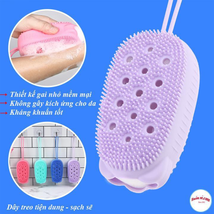 Bông Tắm Silicon Tạo Bọt Massage Hình Chuột - Bông Tắm Tẩy Da Chết 2 Mặt