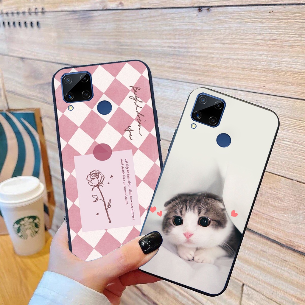 Ốp lưng Realme C15 in hình cao cấp mẫu kẻ caro,mikenbe@r siêu hot