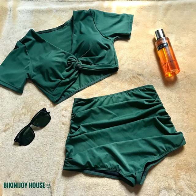 Bikini áo xoắn che khuyết điểm, quần lưng cao kín đáo