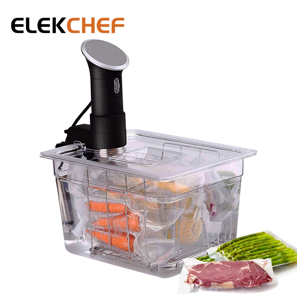 Combo Thùng Chứa Có Nắp Chứa Nước 11 Lít với Giá Đỡ Thực Phẩm Bằng INOX 304 Cho Sous Vide