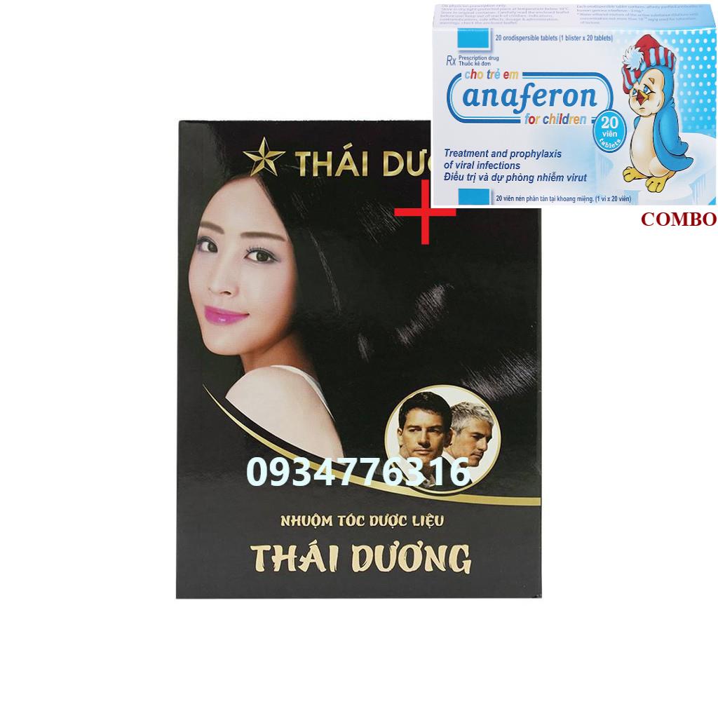 Combo Chim cánh cụt Nga+ ✅ Dầu gội Nhuộm Tóc Dược Liệu - Gội Là Đen Thái Dương(Hộp 5 gói)