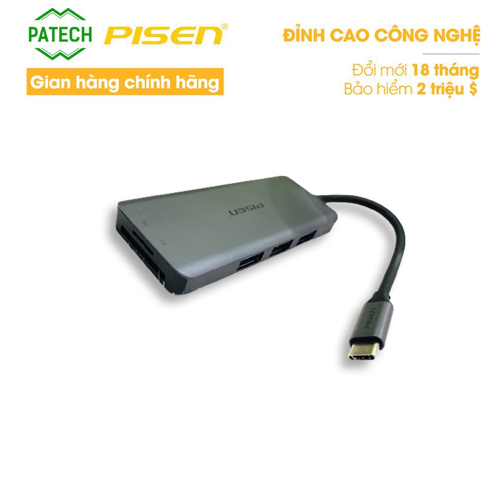 Đầu chuyển PISEN Type-C 7 trong 1 - ( NJ-TC08) - Hàng chính hãng