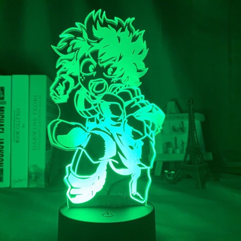 Đèn Led 3d Hình Nhân Vật Anime My Hero Academia Quà tặng remote điều khiển