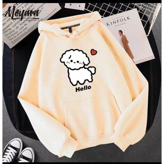 Áo đôi hoodie nỉ cún lông xù