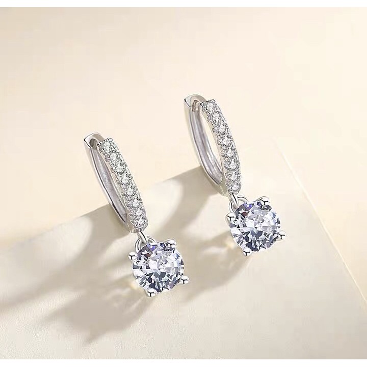 Khuyên tai Swarovski bạc ý 925 mạ vàng trắng 18k DCECO2 CECY