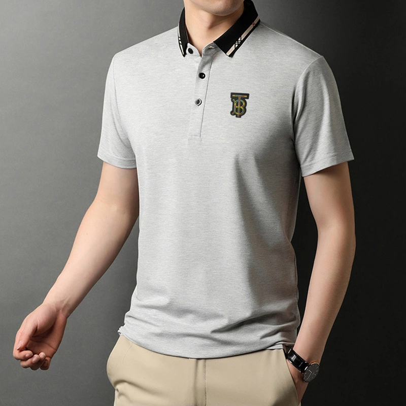 Original 2021 Latest Burberry Men's Black Short Sleeve Polo Shirts Size: M-3XL 005044