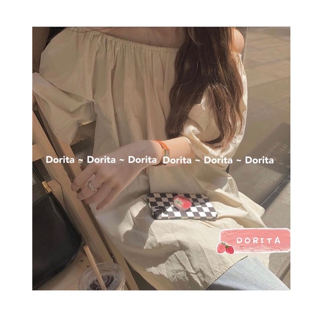 [Ảnh thật/Video] Áo trễ vai Dorita vải đũi xước, Áo váy Babydoll mặc 2 kiểu Hàn Quốc - Dorita Boutique | WebRaoVat - webraovat.net.vn