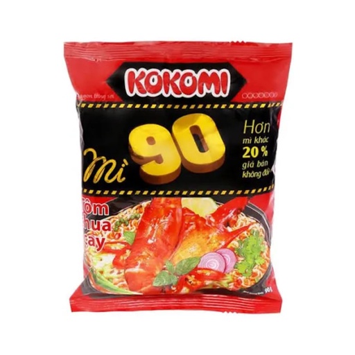 Thùng 30 gói mì Kokomi 90 tôm chua cay 90g