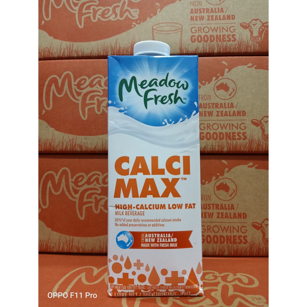 Sữa tươi Newzealand Meadow Fresh calci max 1 lít (thùng 12 hộp)