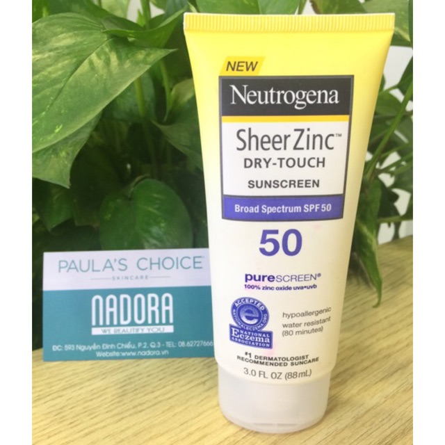 Kem chống nắng Neutrogena Sheer Zinc Dry Touch SPF50 88ml