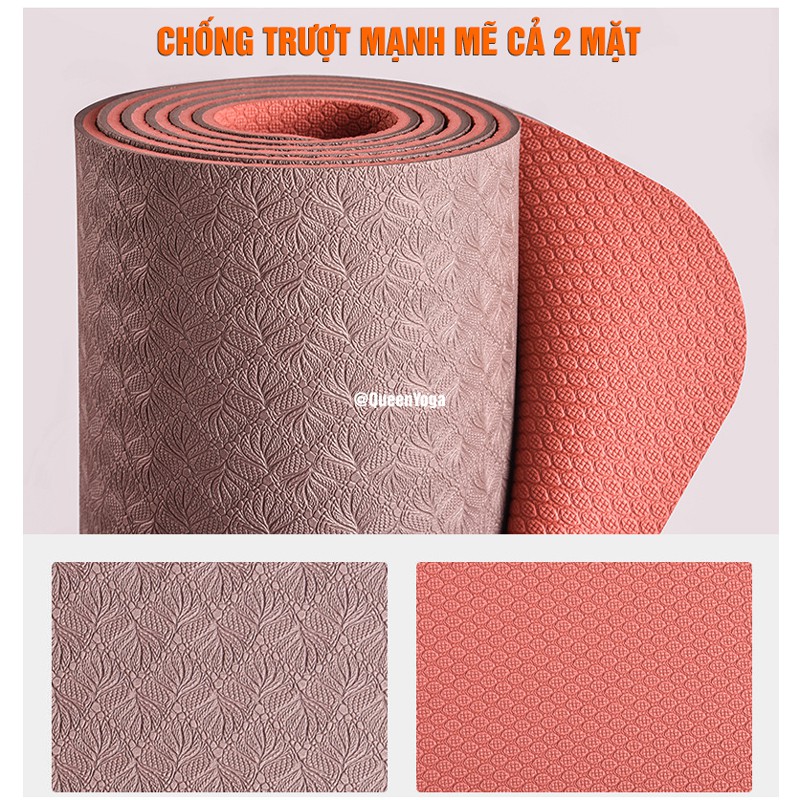 Thảm Tập Yoga BODHI Cao Cấp 2 Lớp Không Mùi Chống Rách Chống Trơn Trượt TPE Dày 6mm Và 8mm