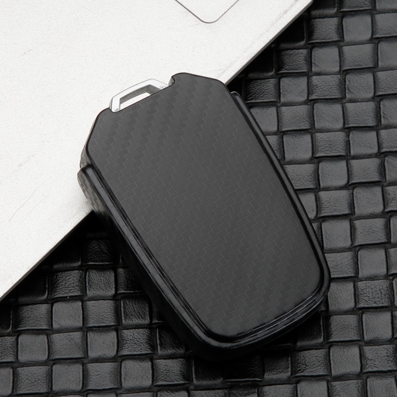 Vỏ Bảo Vệ Chìa Khóa Điều Khiển Từ Xa Bằng Sợi Carbon Màu Đen Kèm Móc Khóa Cho Mitsubishi Xpander Triton