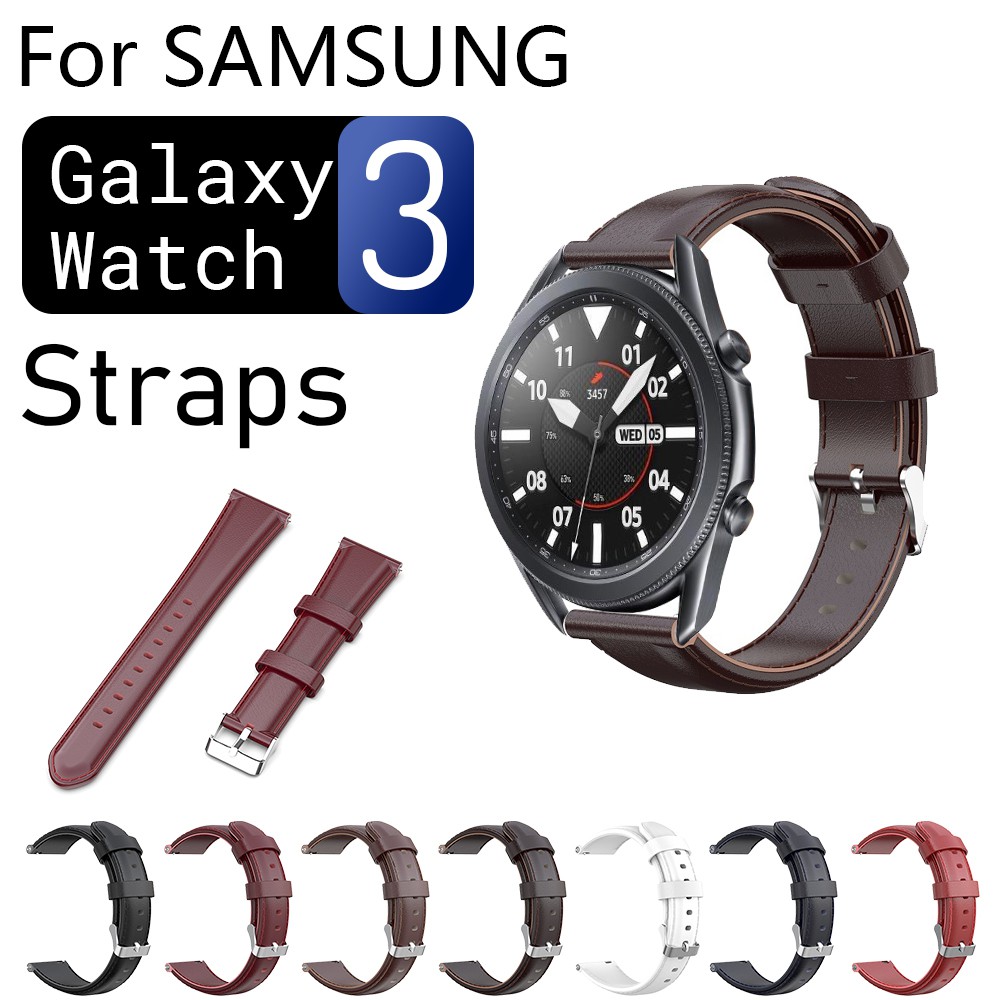 Dây đeo da cao cấp thay thế cho đồng hồ Samsung Galaxy Watch 3 41m / 45mm 20mm 22mm