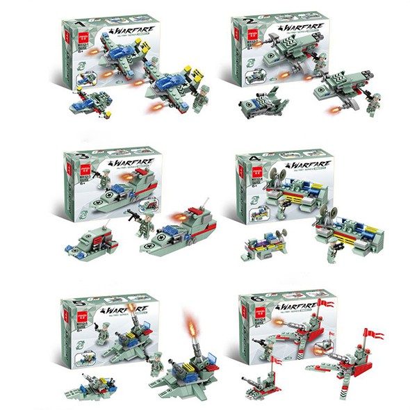 Đồ Chơi Xếp Hình Chiến Hạm WARFARE 6 IN 1 [FREESHIP❤️] Chất Liệu Nhựa ABS An Toan Thân Thiện Cho Bé