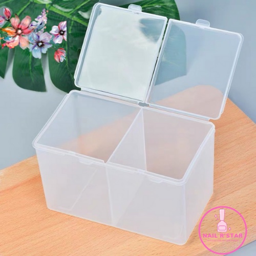 Hộp đựng giấy lau gel 2 ngăn có nắp - hộp nhựa đựng dụng cụ nail chuyên dụng NAIL R’STAR