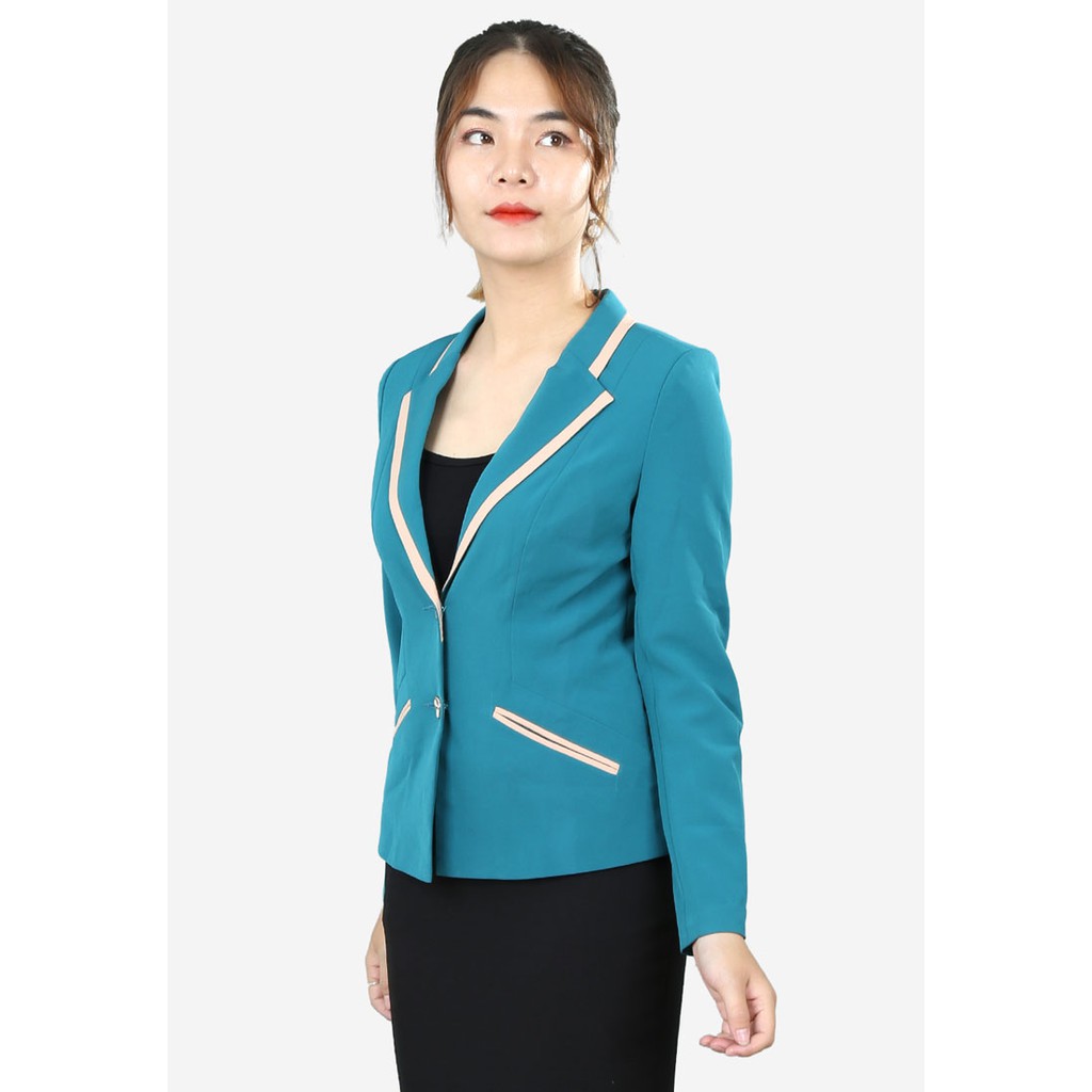 Áo vest xanh siêu nhẹ tay dài 2 ve cụt túi lé có nắp The One Fashion AVP06XA1