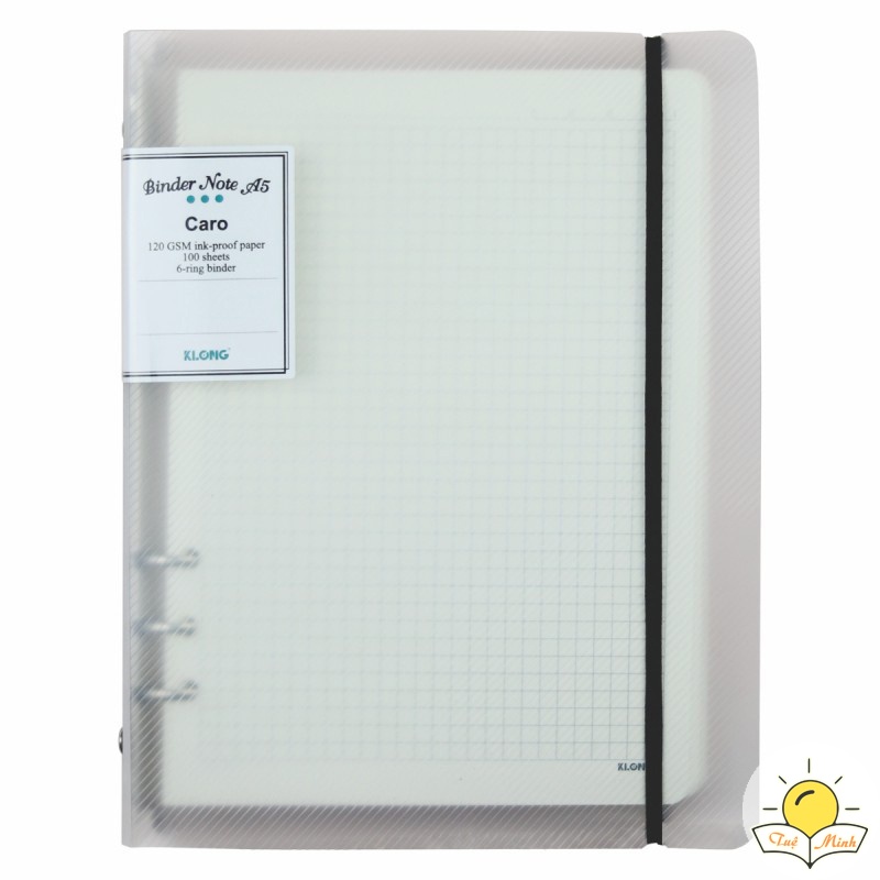 Sổ còng Klong giấy caro A5 gồm File còng + 100 tờ, Binder làm Bullet journal MS 994