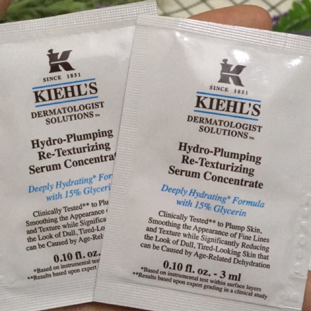 SAMPLE Tinh chất Kiehl's Hydro-Plumping Re-Texturizing Serum Concentrate phục hồi da mụn cấp ẩm hiệu quả 3ml