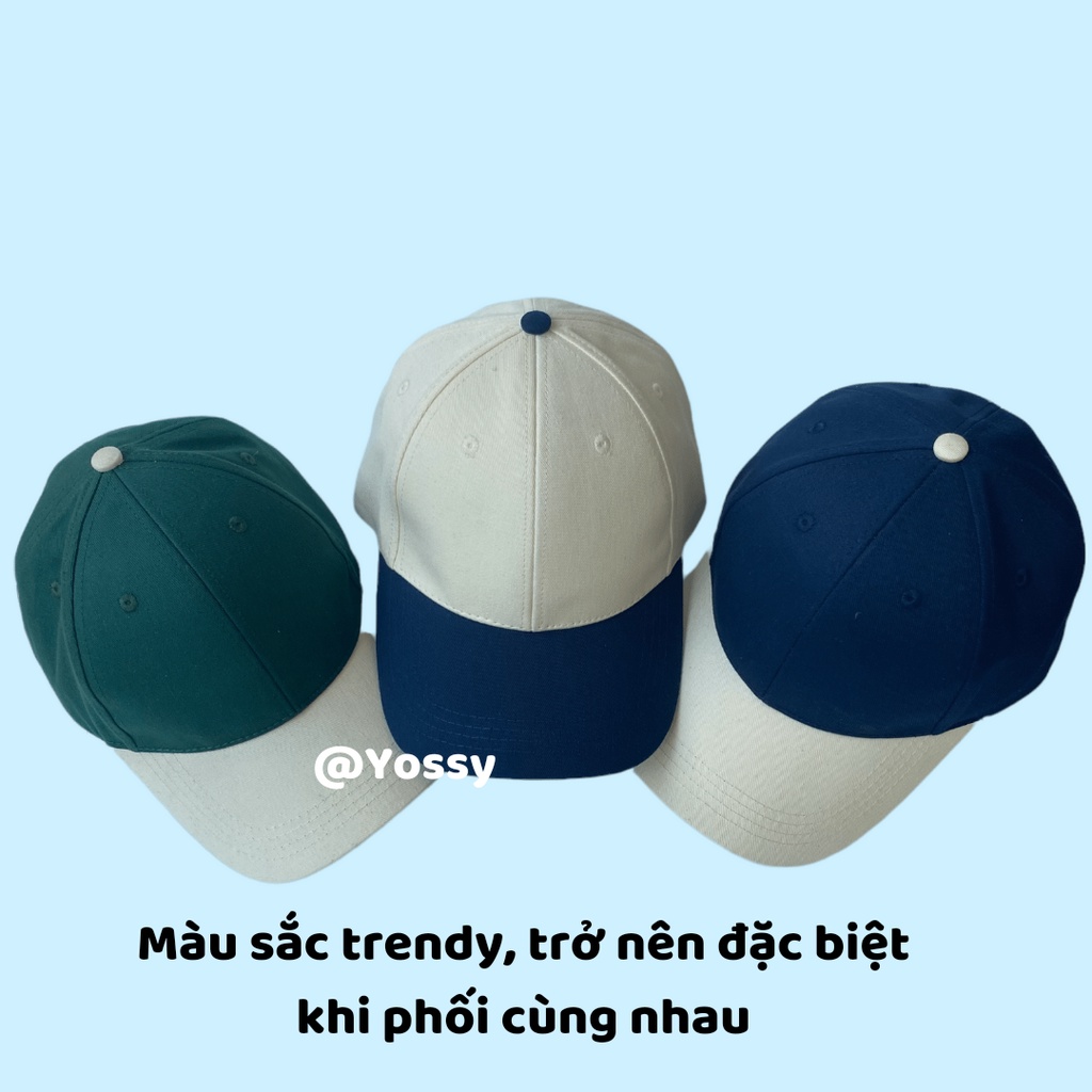 Mũ lưỡi trai Nam Nữ Basic Màu Phối Thời Trang Form Cứng Vải Kaki Cao Cấp - Nón kết unisex phong cách Hàn Quốc