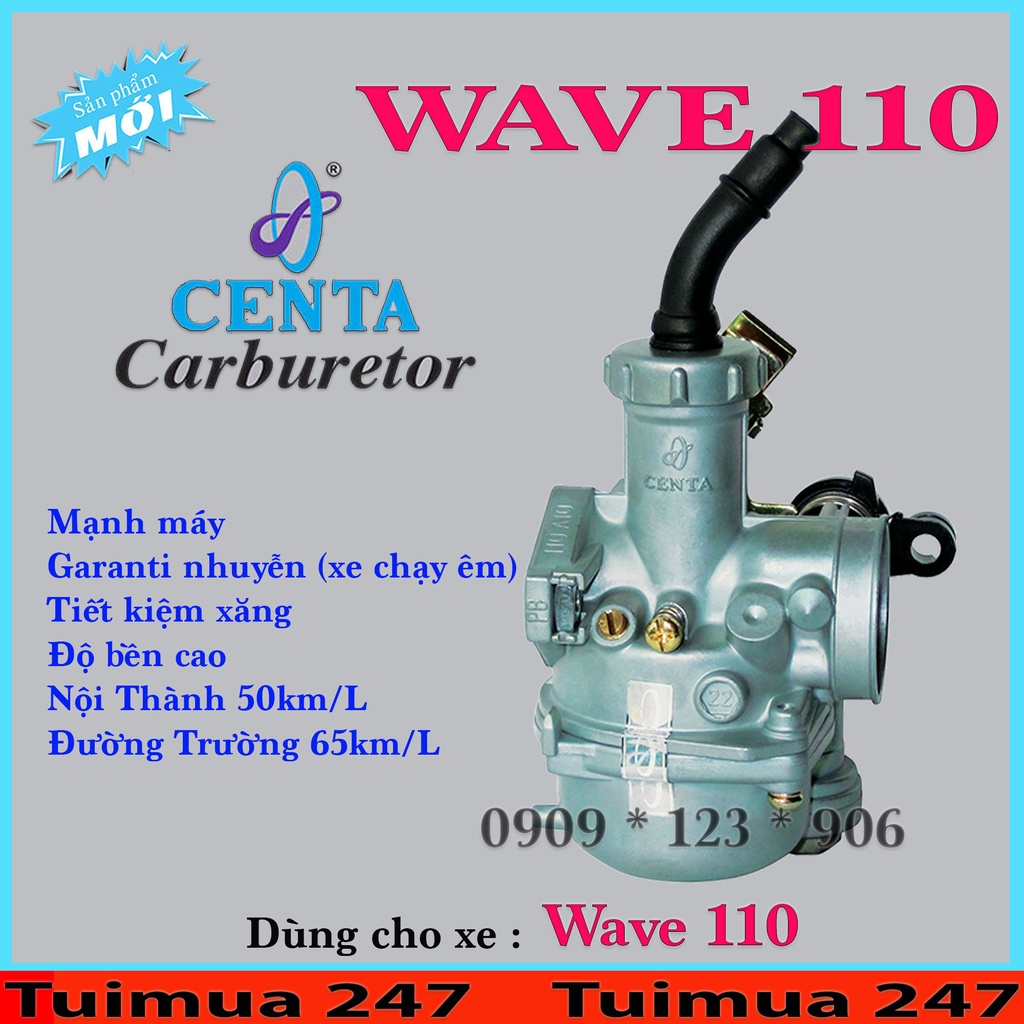 Bình Xăng Con Centa (Bộ Chế Hòa Khí ) dùng cho xe Wave 110 - Wave nhỏ