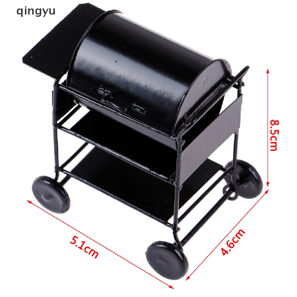 Mô Hình Đồ Nướng BBQ Mini Màu Đen 7cm Tỉ Lệ 1 / 12 Trang Trí Nhà Búp Bê