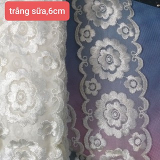 Ren lưới thêu trang trí , size 1.4cm đến 7cm.(dây 3 mét)