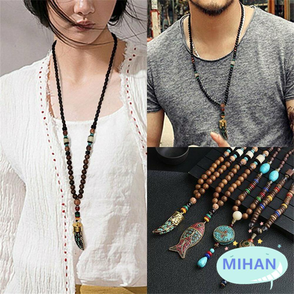 Vòng cổ xỏ hạt gỗ tròn kiểu dáng thời trang cổ điển